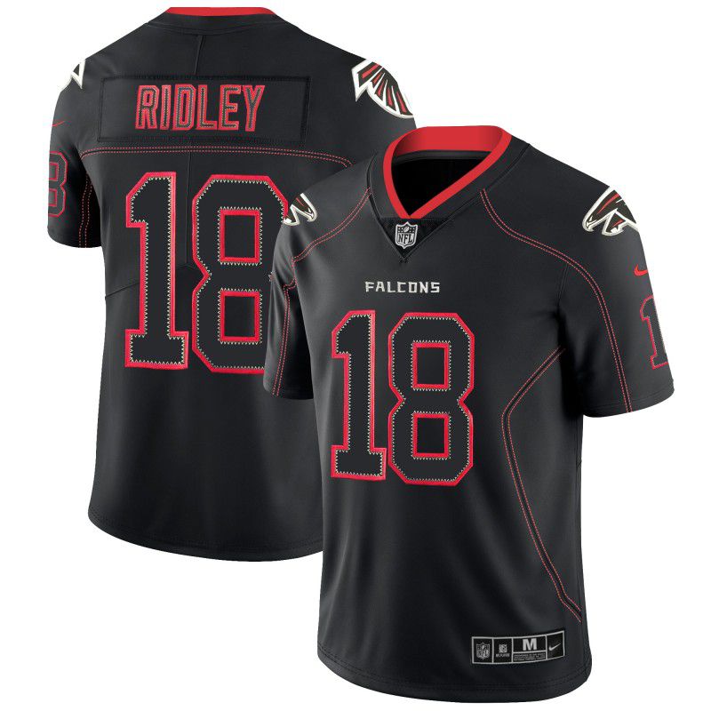 Men Atlanta Falcons #18 Ridley Nike Lights Out Black Color Rush Limited NFL Jerseys